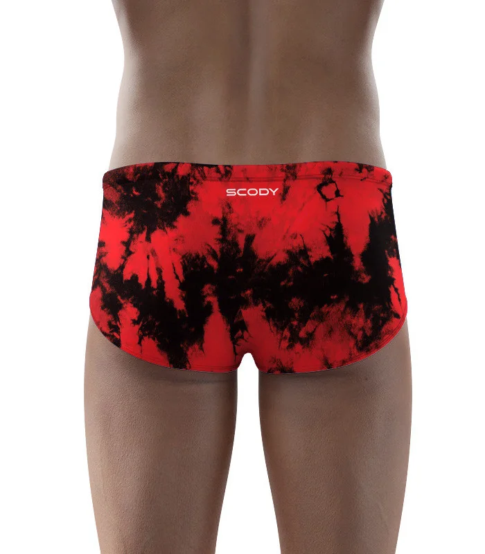 Swim Trunks, Tie Dyed Red, Men