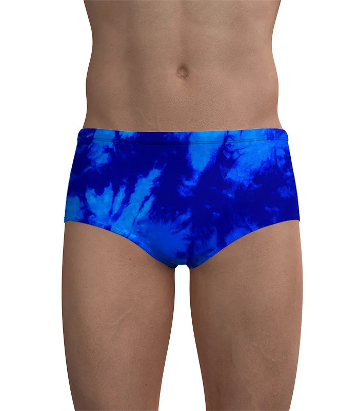 Tie Dye Blue Swim Trunks, Men | Chlorine Resistant swimwear | Made in Australia