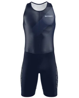 Navy triathlon suit with subtle print detail | triathlon gear | Made in Aus