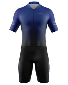 Cobalt Blue Aerodynamic Men's triathlon suit w full zip for sale at Scody Australia. Flexible payment options|