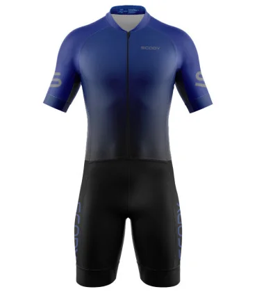 Cobalt Blue Aerodynamic Men's triathlon suit w full zip for sale at Scody Australia. Flexible payment options|