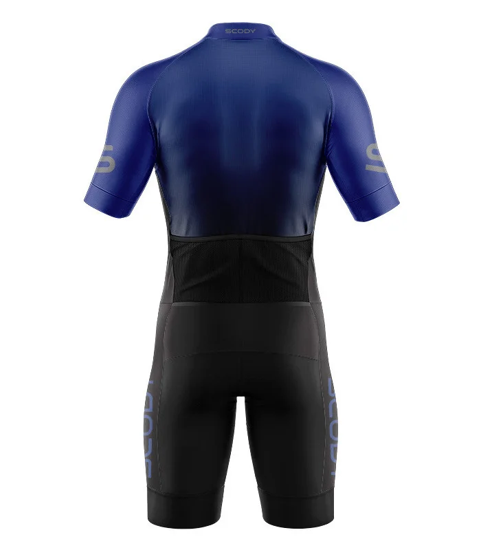 Cobalt Blue Aerodynamic Men's triathlon suit w full zip for sale at Scody Australia. Flexible payment options|