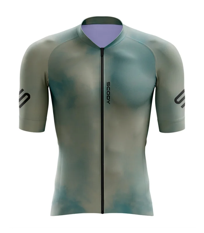Aero Optimised Cycle Jersey Stratus Twilight - twilight blues and greys Cycling Jersey | Made in Australia