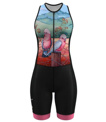 Women's sleeveless triathlon suit featuring Kristy-Ann Duffy's artwork | Flexible payment options| Triathlon Suits