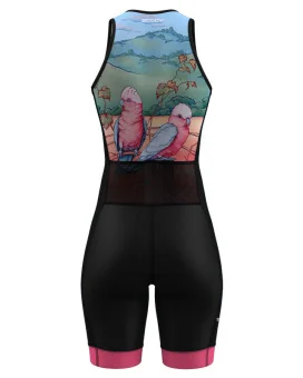 Women's sleeveless triathlon suit featuring Kristy-Ann Duffy's artwork | Flexible payment options| Triathlon Suits