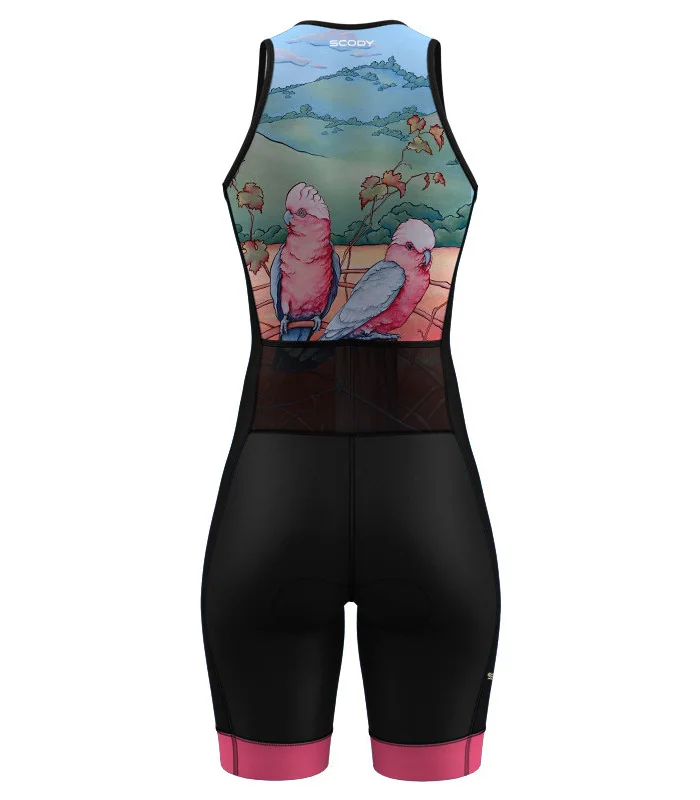 Women's sleeveless triathlon suit featuring Kristy-Ann Duffy's artwork | Flexible payment options| Triathlon Suits
