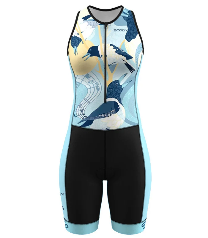 Women's sleeveless triathlon suit featuring Kristy-Ann Duffy's artwork | Flexible payment options| Triathlon Suits