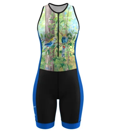 Women's sleeveless triathlon suit featuring Kristy-Ann Duffy's artwork | Flexible payment options| Triathlon Suits