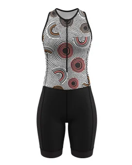 Women's sleeveless triathlon suit featuring Danielle Leedie-Grey's artwork | Flexible payment options| Triathlon Suits