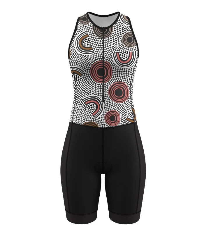 Women's sleeveless triathlon suit featuring Danielle Leedie-Grey's artwork | Flexible payment options| Triathlon Suits