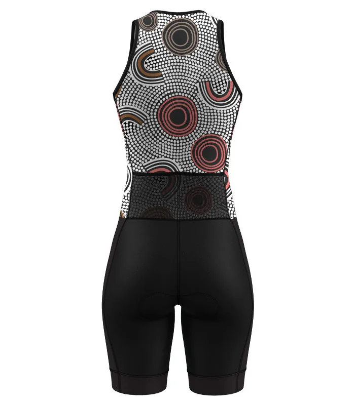 Women's sleeveless triathlon suit featuring Danielle Leedie-Grey's artwork | Flexible payment options| Triathlon Suits