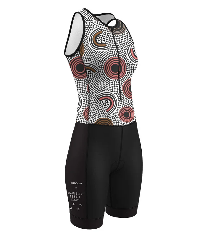 Women's sleeveless triathlon suit featuring Danielle Leedie-Grey's artwork | Flexible payment options| Triathlon Suits