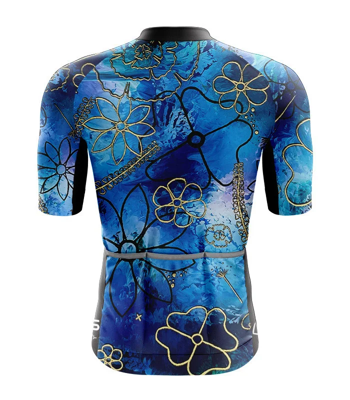 Optimise Floral Cluster Cycle Jersey - Blue | Cycling Jersey | Made in Australia