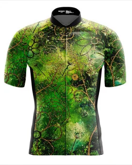 Performance Cycle Jersey, Floral Cluster by Chloe Hart - Green | Made in Australia