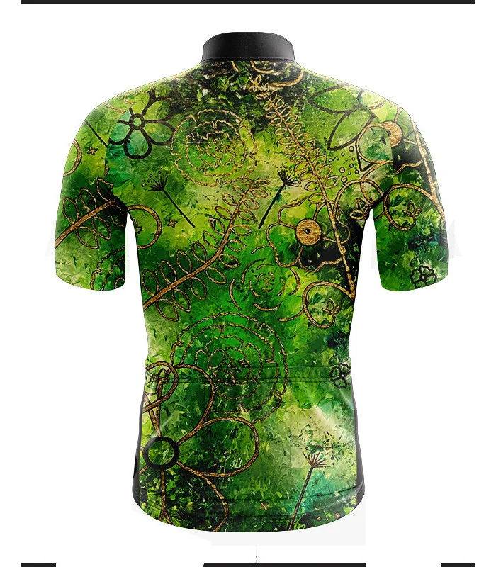 Performance Cycle Jersey, Floral Cluster by Chloe Hart - Green | Made in Australia