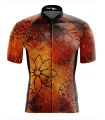 Performance Cycle Jersey, Floral Cluster by Chloe Hart - Orange | Made in Australia