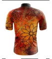 Performance Cycle Jersey, Floral Cluster by Chloe Hart - Orange | Made in Australia