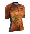 Optimise Cycle Jersey, Floral Cluster - Orange | Made in Australia