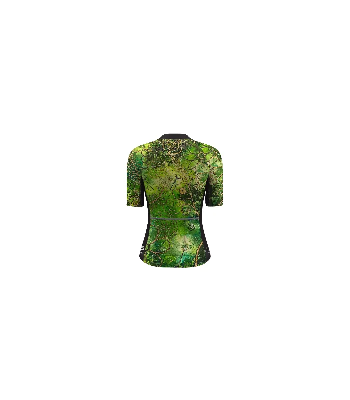Optimise Cycle Jersey, Floral Cluster - Green | Made in Australia