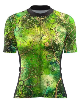 Optimise Cycle Jersey, Floral Cluster - Green | Cycling Gear