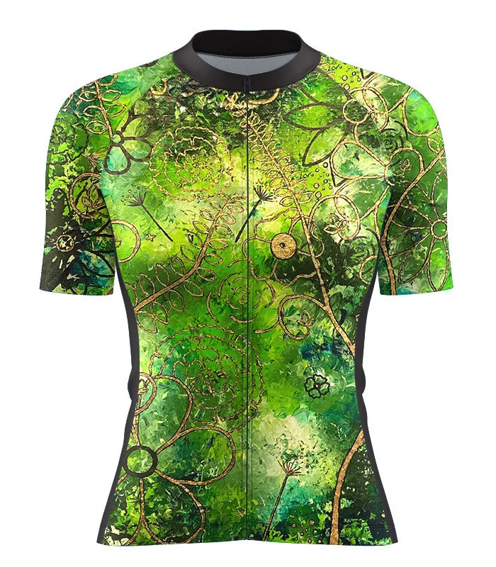 Optimise Cycle Jersey, Floral Cluster - Green | Cycling Gear