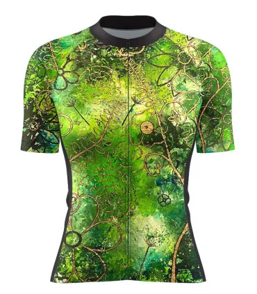 Optimise Cycle Jersey, Floral Cluster - Green | Cycling Gear