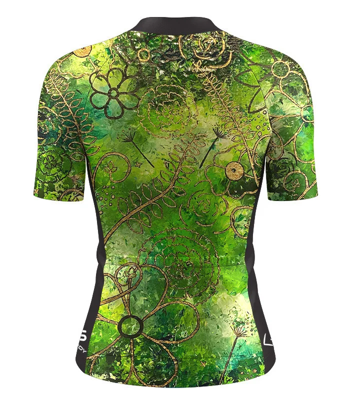 Optimise Cycle Jersey, Floral Cluster - Green | Cycling Gear