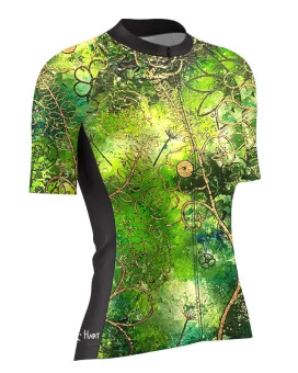 Optimise Cycle Jersey, Floral Cluster - Green | Cycling Gear