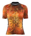 Optimise Cycle Jersey, Floral Cluster - Orange | Cycling Gear