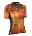 Optimise Cycle Jersey, Floral Cluster - Orange | Cycling Gear