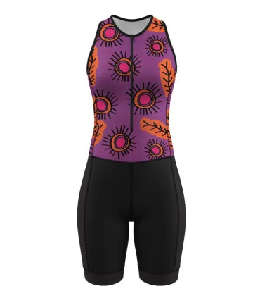 Women's sleeveless triathlon suit featuring Danielle Leedie-Grey's artwork | Flexible payment options| Triathlon Suits