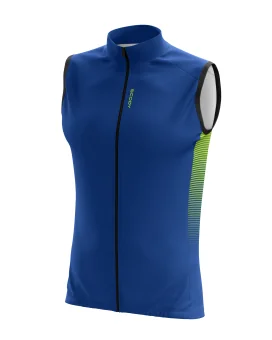 Windproof Cycle Gilet - Stripe Cobalt | Cycling Clothing | Made in Australia