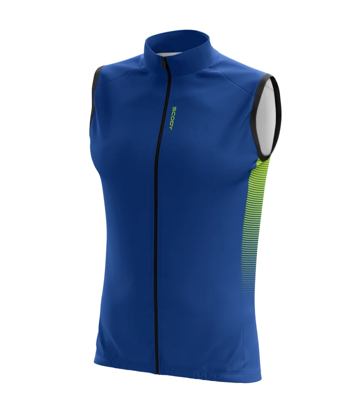 Windproof Cycle Gilet - Stripe Cobalt | Cycling Clothing | Made in Australia