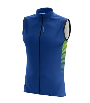 Windproof Cycle Gilet - Stripe Cobalt | Cycling Clothing | Made in Australia