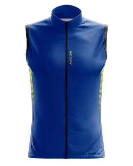 Lightweight Windproof Cycle Gilet - Cobalt Lime Stripe | Cycling Clothing | Made in Australia