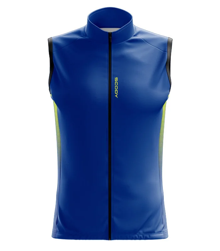 Lightweight Windproof Cycle Gilet - Cobalt Lime Stripe | Cycling Clothing | Made in Australia