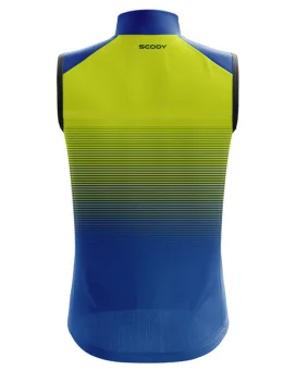 Lightweight Windproof Cycle Gilet - Cobalt Lime Stripe | Cycling Clothing | Made in Australia