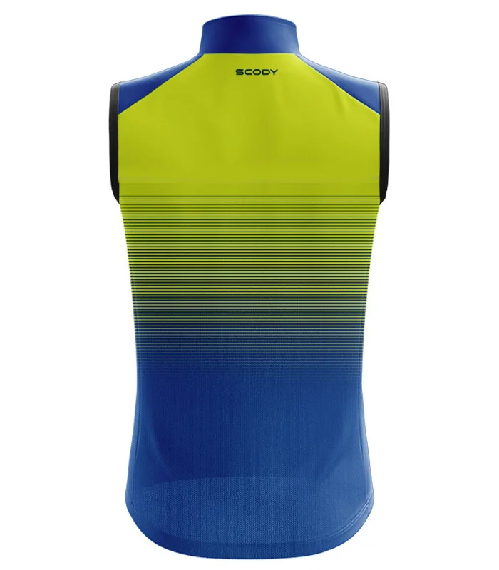 Lightweight Windproof Cycle Gilet - Cobalt Lime Stripe | Cycling Clothing | Made in Australia