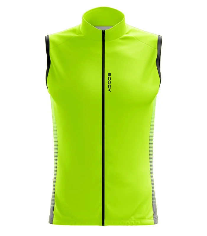 Cycle Gilet - Lime Stripe, Lightweight, Windproof