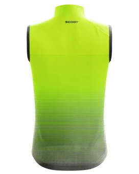 Cycle Gilet - Lime Stripe, Lightweight, Windproof