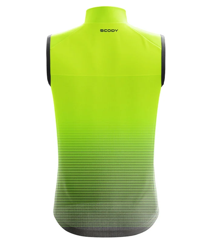 Cycle Gilet - Lime Stripe, Lightweight, Windproof
