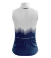 Lightweight Windproof Cycle Gilet with Pockets - Highlights White on Navy | Cycling Gear