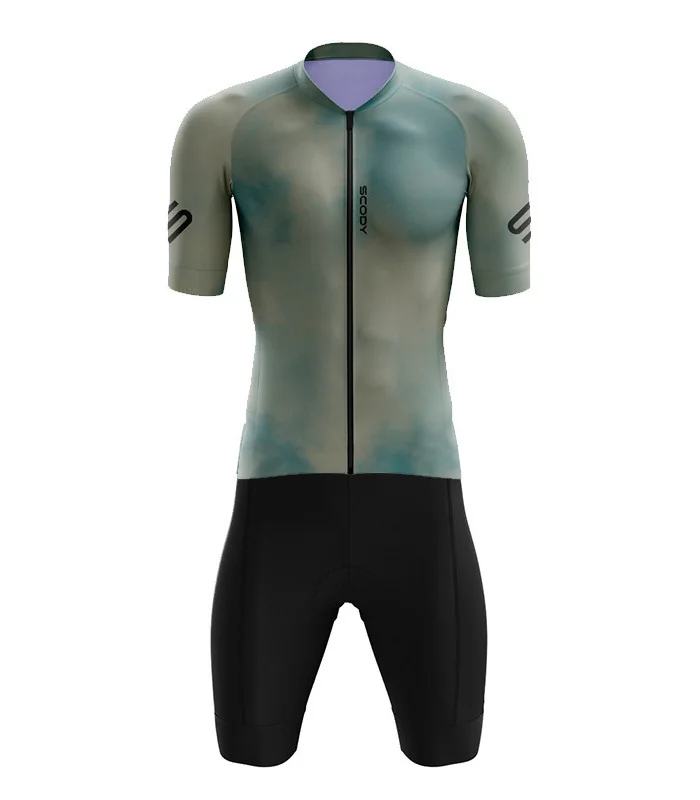 Stratus Twilight Optimise Jersey and Pure Black Optimise Bibs, Gripper
