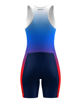 Women's Rowing Zoot Suit - Blue/Red