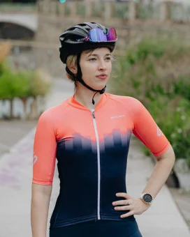 Highlights Fluoro Coral Aero Optimised Cycle Jersey | Cycling Clothing