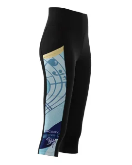 Sunrise Serenade 3/4 Active Tights, featuring art by Kristy-Ann Duffy | Made in Australia