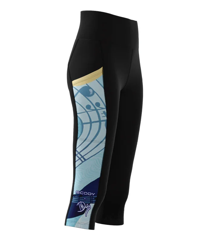 Sunrise Serenade 3/4 Active Tights, featuring art by Kristy-Ann Duffy | Made in Australia