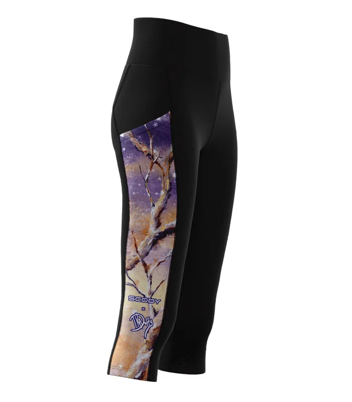 Monty Owl 3/4 Active Tights by Australian artist, Kristy-Ann Duffy | Made in Australia