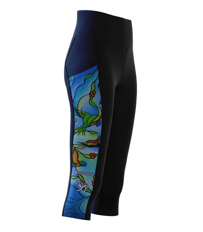 Joy of Flight 3/4 Active Tights by Australian artist, Kristy-Ann Duffy | Made in Australia