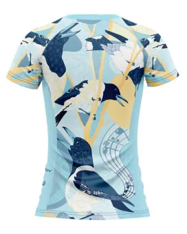 Sunrise Serenade Women's Run Shirt featuring art by Australian Artist Kristy-Ann Duffy| Made in Australia